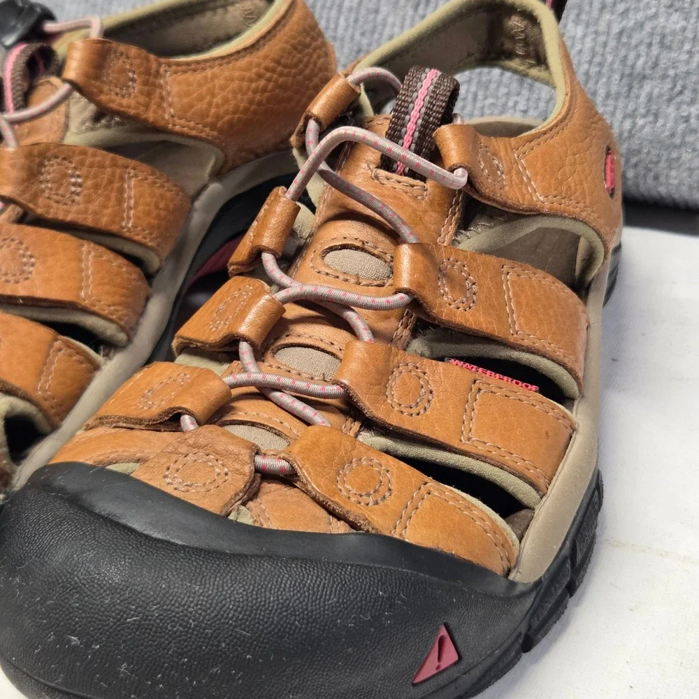 Keen Newport H2 Waterproof Hiking Sandals Brown Leather Pink Womens 10